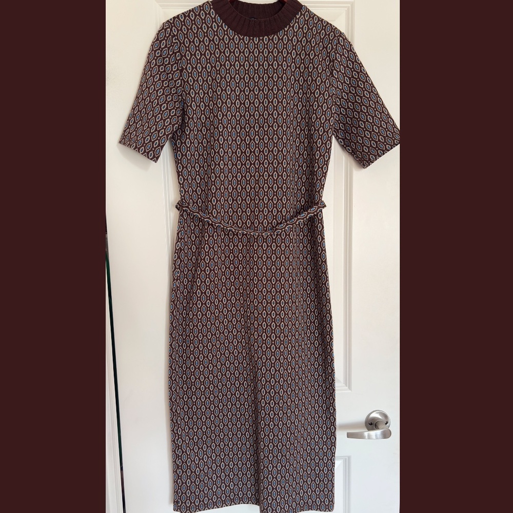 Zara Geometric Long Fitted Dress